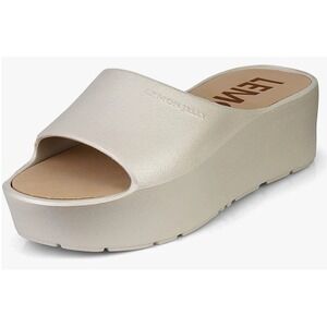 Lemon Jelly Womens Platform Sandals Warm Gray Slip On Beach Coastal Retro 39 8.5